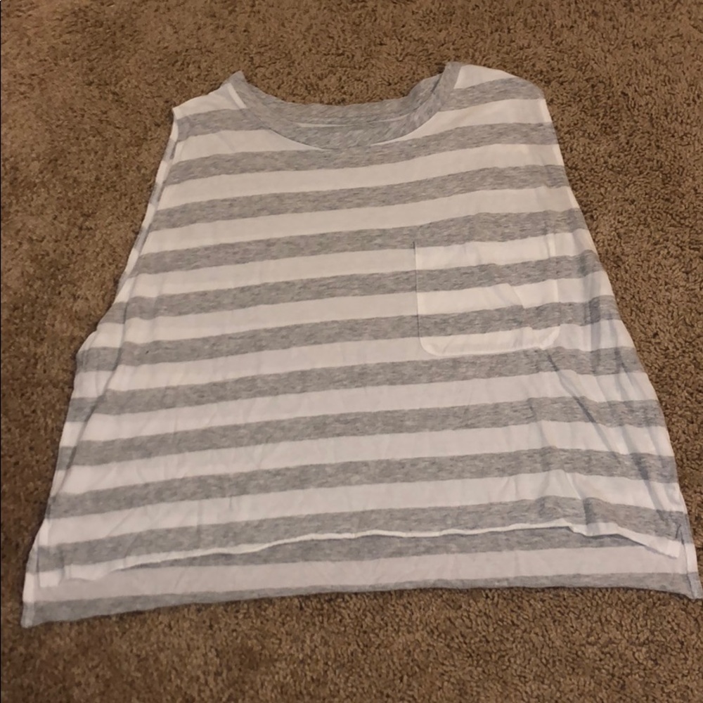 Grey and white tank top